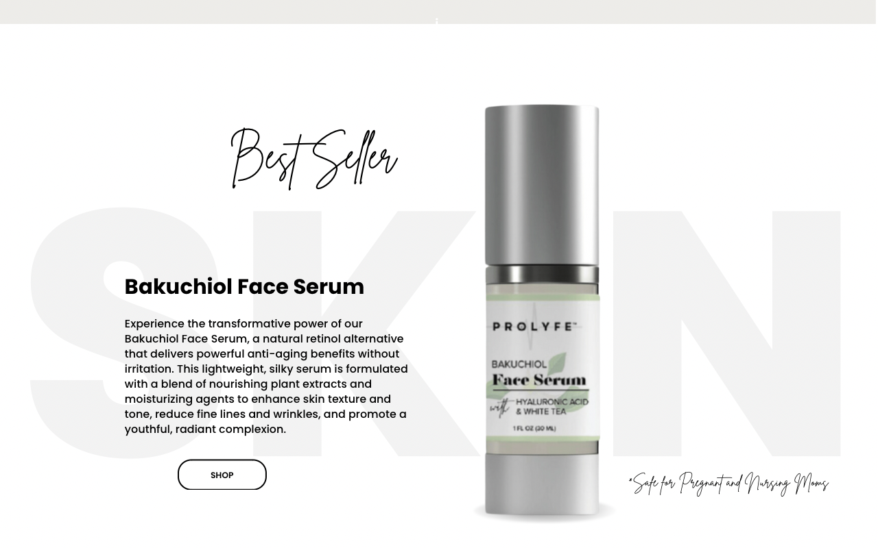 Bakuchiol face serum prolyfe skincare natural retinol