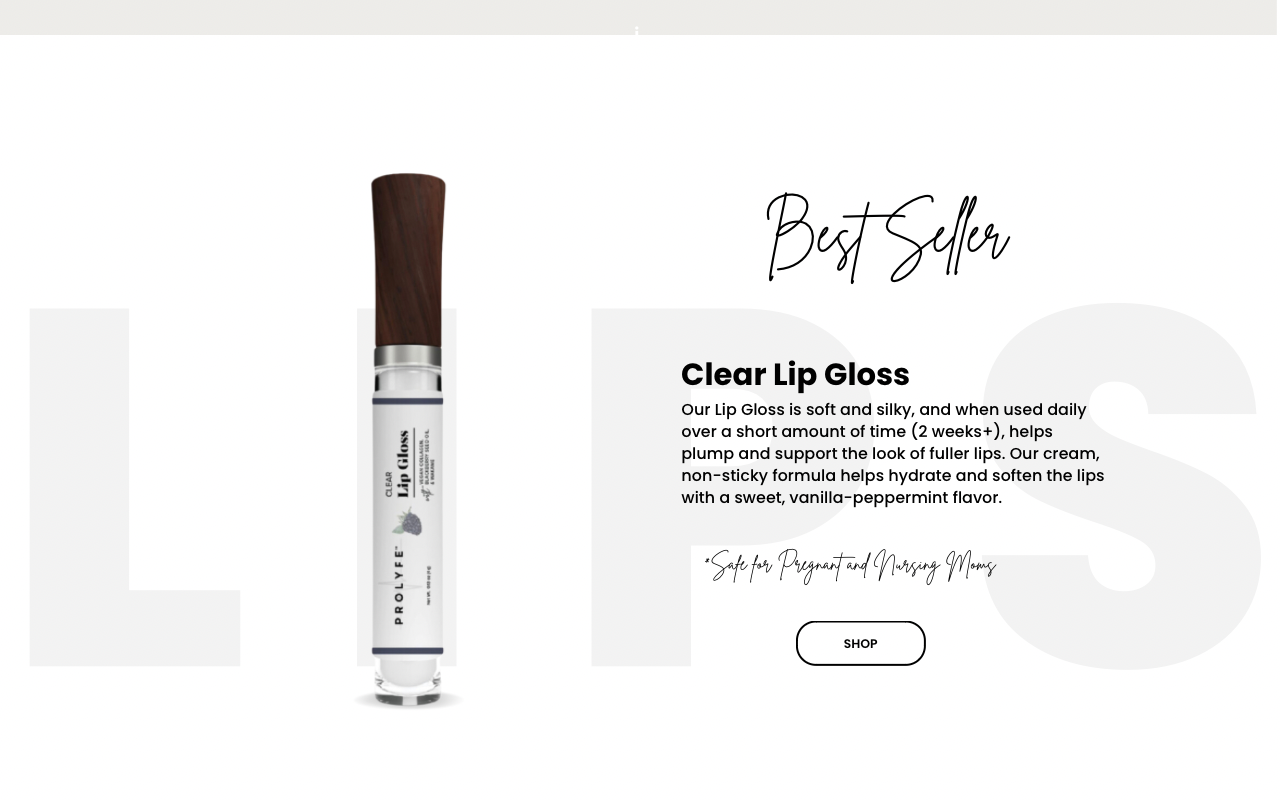 Clear lip gloss prolyfe skincare and beauty prolife skincare 